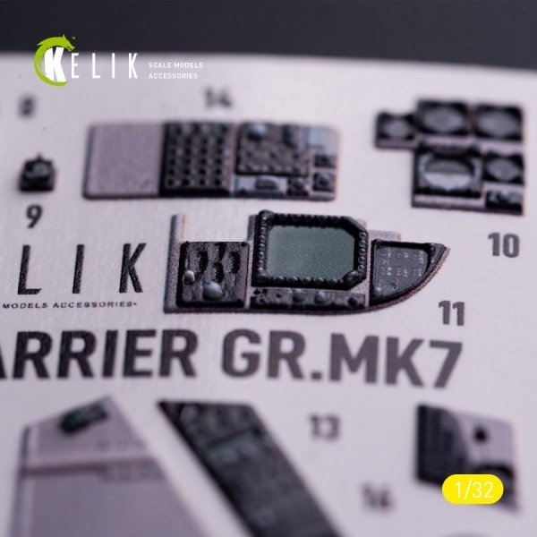 Kelik K32038 GR.MK7 Harrier - interior 3D decals for Trumpeter kit 1/32