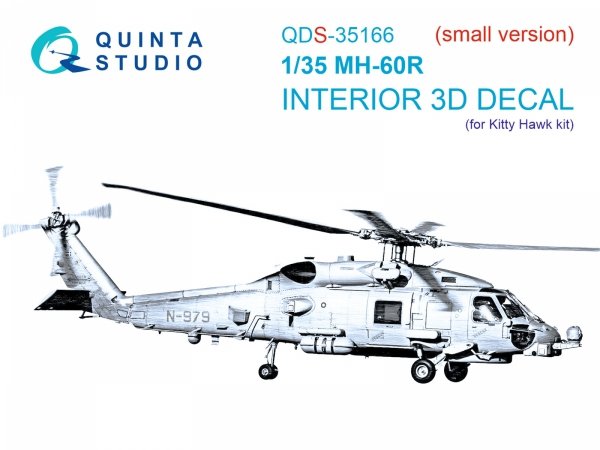 Quinta Studio QDS-35166 МН-60R Seahawk 3D-Printed &amp; coloured Interior on decal paper (Kitty Hawk) (Small version) 1/35