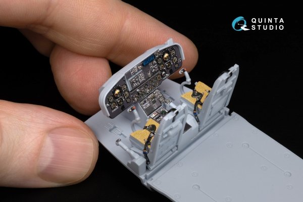Quinta Studio QD+48454 Lynx AH-7 3D-Printed &amp; coloured Interior on decal paper (Airfix) (with 3D-printed resin parts) 1/48