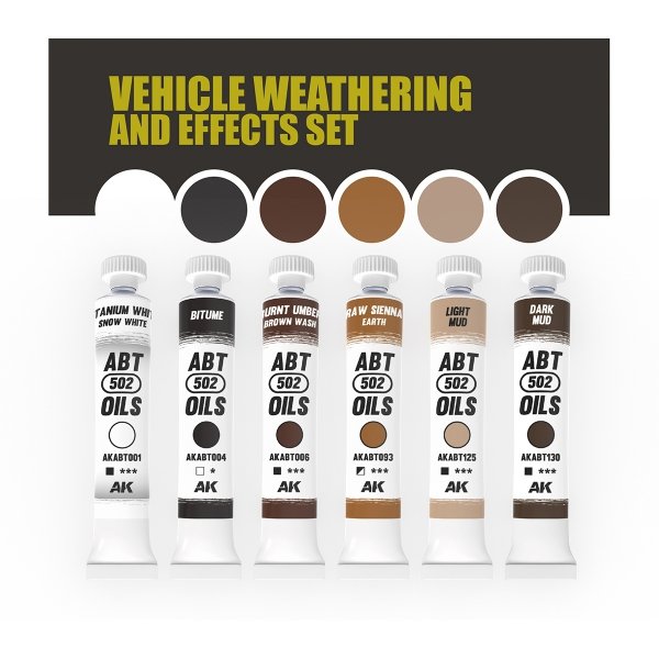 AK Interactive ABT302 Vehicle Weathering and Effects Set 6x20ml