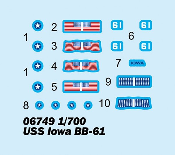 Trumpeter 06749 USS Iowa BB-61 1/700