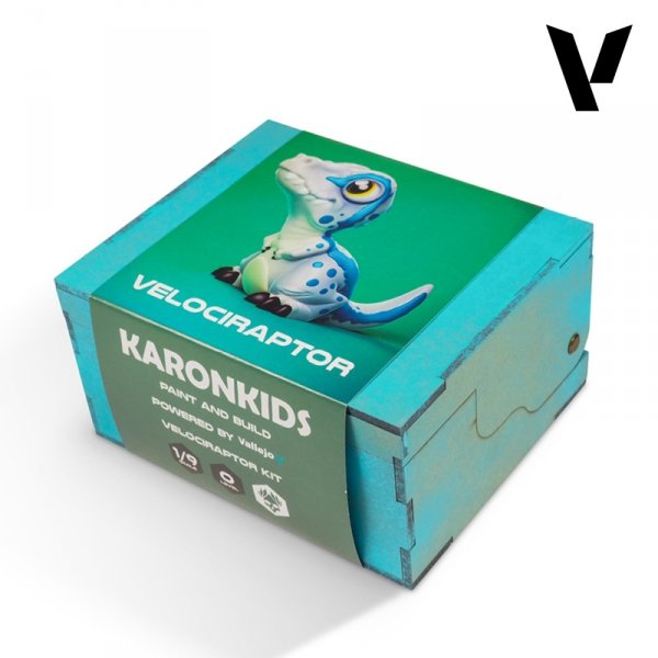 Vallejo 70265 Model Color Set Karonkids Velociraptor (5 x 18 ml + Mini + 2 x Brush + Wooden Box)