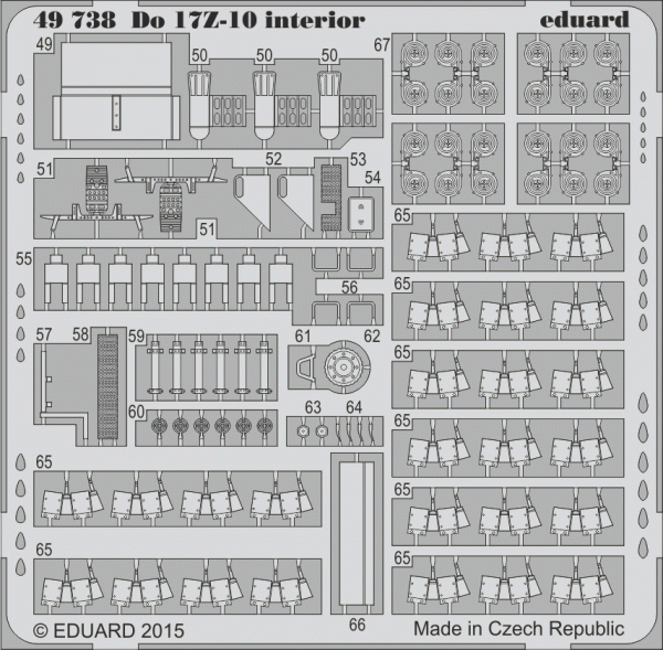 Eduard 49738 Do 17Z-10 interior 1/48 