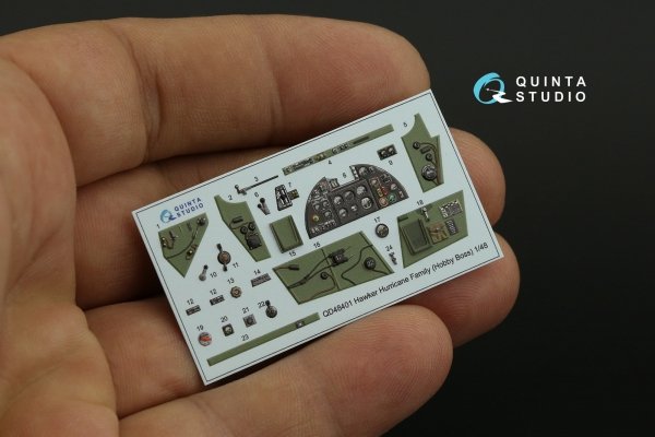 Quinta Studio QD48401 Hawker Hurricane family 3D-Printed &amp; coloured Interior on decal paper (Hobby Boss) 1/48
