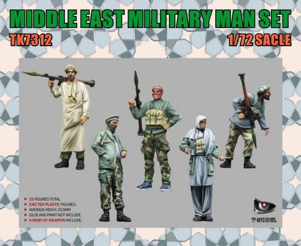T-Model TK7312 Middle East Military Man Set 25 figures 1/72