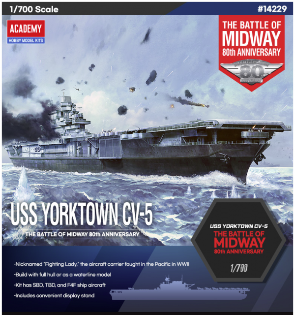 Academy 14229 USS Yorktown CV-5 (Released Mar,2022) 1/700