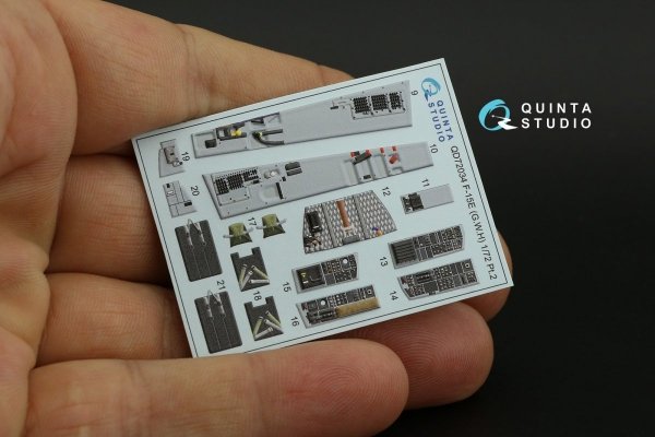 Quinta Studio QD72034 F-15E 3D-Printed &amp; coloured Interior on decal paper (GWH) 1/72