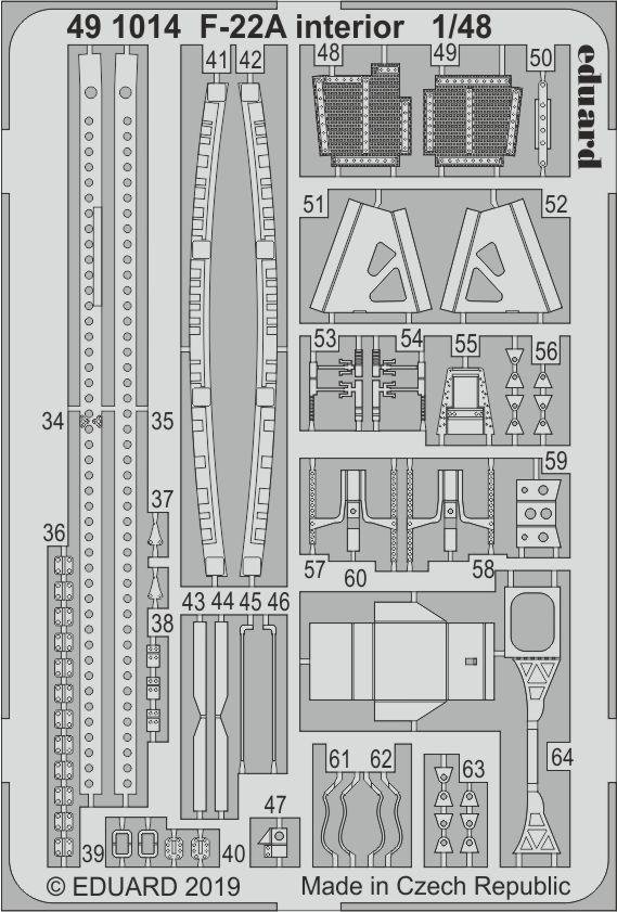 Eduard 491014 F-22A interior HASEGAWA 1/48