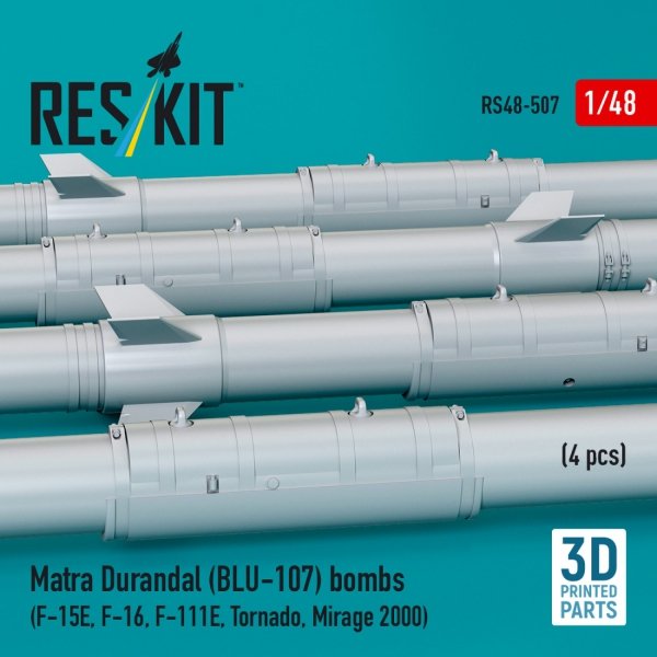 RESKIT RS48-0507 Matra Durandal (BLU-107) bombs (4 pcs) (3D Printed) 1/48