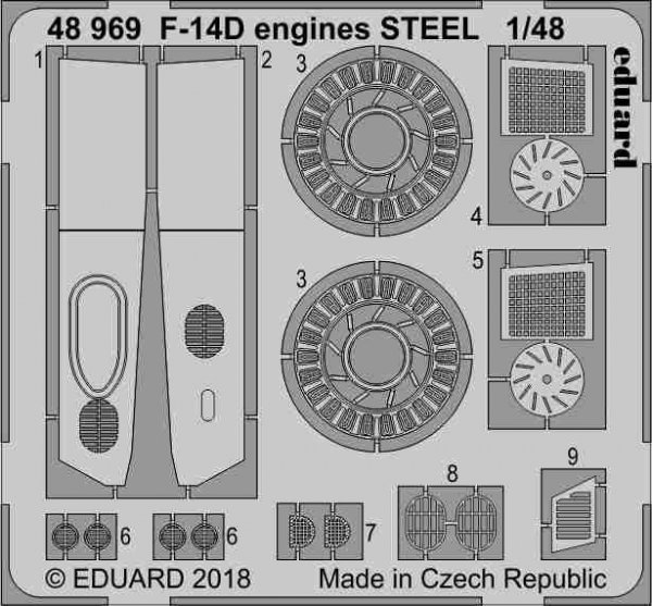 Eduard 48969 F-14D engines STEEL TAMIYA 1/48