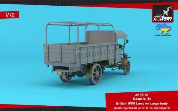 Armory Models 72101 Dennis 3t Lorry, British WWI lorry w/ flatbed cargo body 1/72