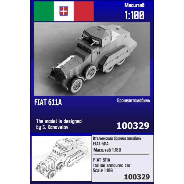 Zebrano Z100-329 Fiat 611A Italian Armoured Car 1/100