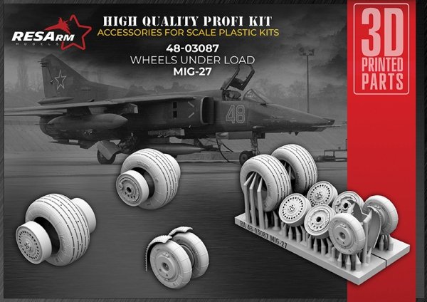 RESArm 48-03087 MIG-27 - Wheels under load (3D resin printing) 1/48