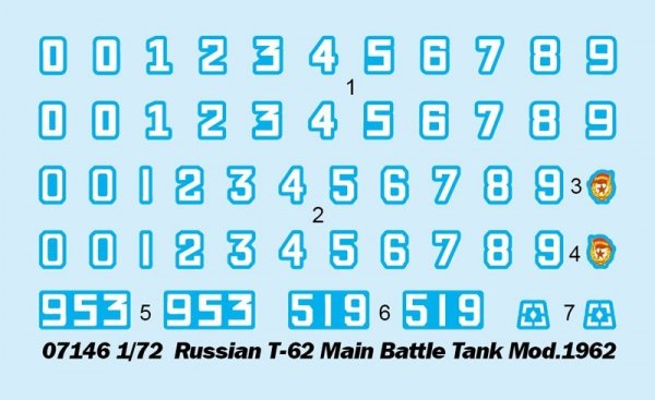 Trumpeter 07146 Russian T-62 Main Battle Tank Mod.1962 1/72