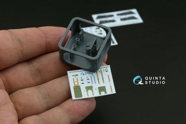 Quinta Studio QD+72248 Mirage 2000D 3D-Printed &amp; coloured Interior on decal paper (Dream Model) (with 3D-printed resin part) 1/72