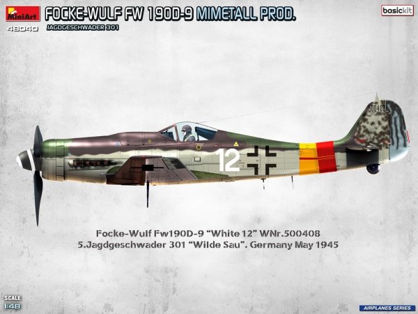 MiniArt 48040 FOCKE-WULF FW 190D-9. MIMETALL PROD. JAGDGESCHWADER 301. BASIC KIT 1/48
