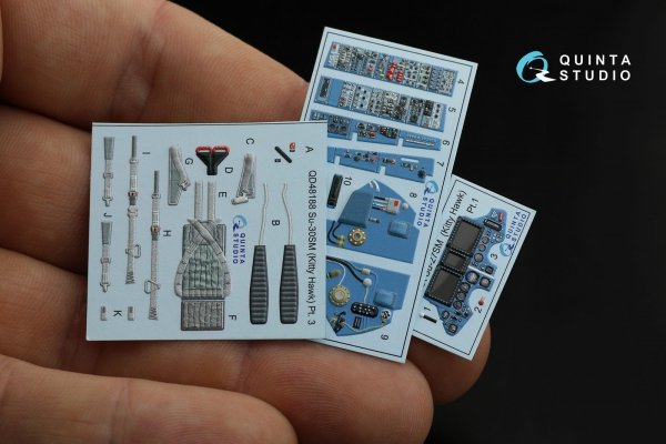 Quinta Studio QD48233 Su-27SM 3D-Printed &amp; coloured Interior on decal paper (KittyHawk) 1/48
