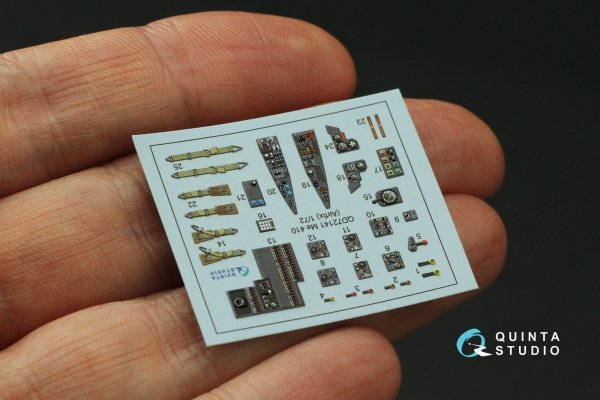 Quinta Studio QD72141 Me 410 3D-Printed coloured Interior on decal paper (Airfix) 1/72