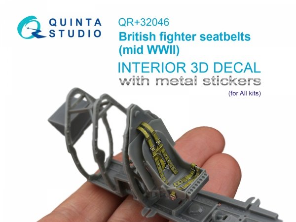 Quinta Studio QR+32046 British Fighter Seatbelts, mid WWII (with metal buckles) (All kits) 1/32