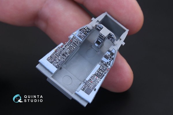 Quinta Studio QD48167 F-16A 3D-Printed &amp; coloured Interior on decal paper (for Kinetic kit) 1/48