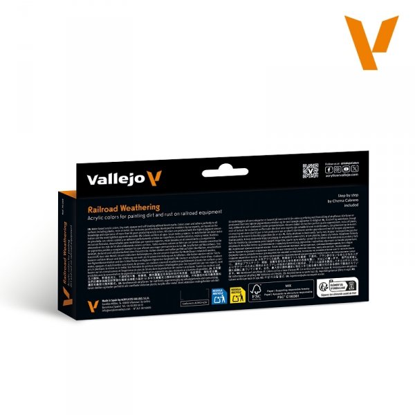 Vallejo 70264 Railroad Weathering Set - Effects Color Series - Model Color Set 8x18ml