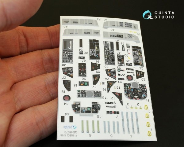 Quinta Studio QD48073 F-105G 3D-Printed &amp; coloured Interior on decal paper (for HobbyBoss kit) 1/48