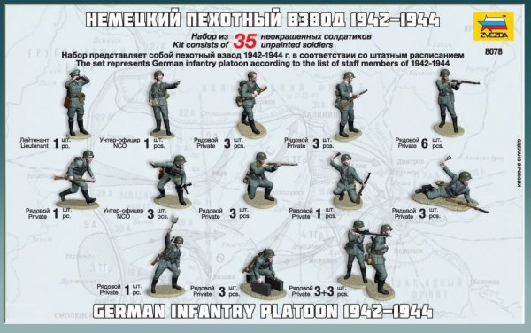  Zvezda 8078 German Infantry WWII 1/72