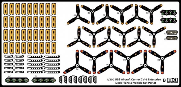 MK1 Design MS-20018 WW II USS DECK PLANE SET for CV-6 Enterprise 1/200
