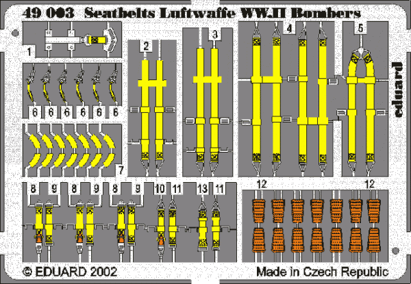 Eduard 49003 Seatbelts Luftwaffe WWII Bombers 1/48