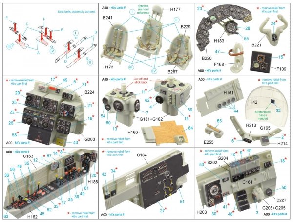 Quinta Studio QD32084 Ju 88A-1 3D-Printed &amp; coloured Interior on decal paper ( Revell ) 1/32