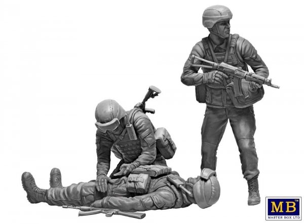 Master Box 35231 Russian-Ukrainian War series, Kit № 8. On the battlefield. Ukrainian military medics 1/35