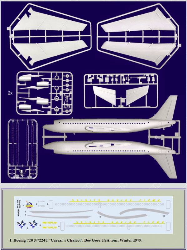 Roden 318 Boeing 720 Caesars chariot 1/144