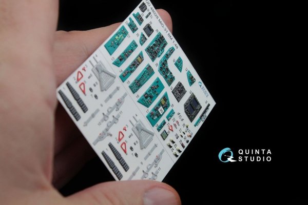 Quinta Studio QD48028 MiG-31BM 3D-Printed &amp; coloured Interior on decal paper (for AMK kit) 1/48