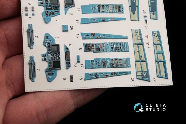 Quinta Studio QD48047 Su-30MKK 3D-Printed &amp; coloured Interior on decal paper (for HobbyBoss kit) 1/48