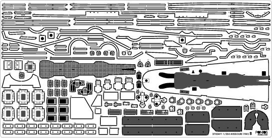 Pontos 37034FB USS BB-63 Missouri 1945 Advanced Detail Up Set for Hobbyboss Kit (Deck Blue 20B stained wooden deck) 1/350