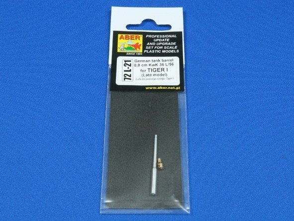 Aber 72L-21 Lufa 8,8cm KwK36 L/56 do późnego czołgu Tiger I / German tank barrel 8,8cm KwK 36 L/56 for (Late model) Tiger I 1/72