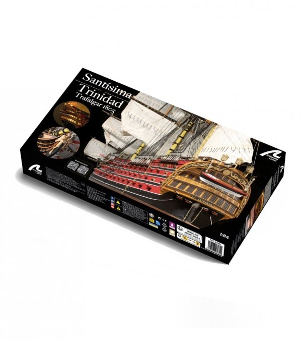ARTESANIA LATINA 22901 Santisima Trinidad Trafalgar Ed. 1805 + figurki + miedziane poszycie 1/84