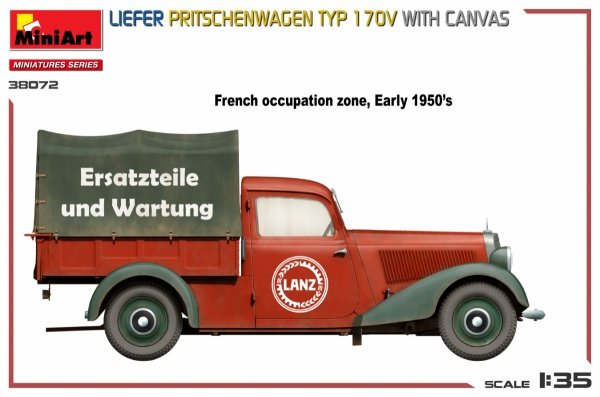 MiniArt 38072 LIEFER PRITSCHENWAGEN TYP 170V WITH CANVAS 1/35