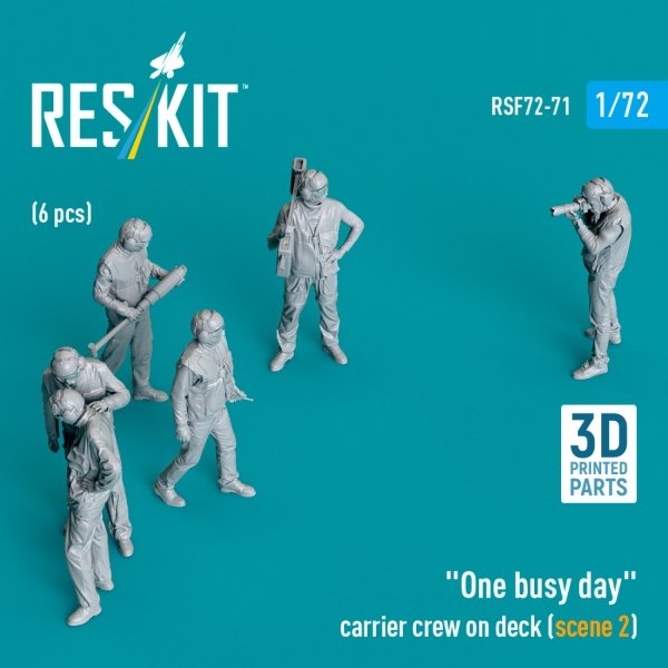 RESKIT RSF72-0071 "One busy day" carrier crew on deck (scene 2) (6 pcs) (3D Printed) (1/72)