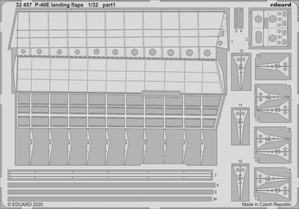 Eduard 32457 P-40E landing flaps 1/32 TRUMPETER