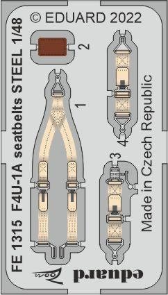 Eduard FE1315 F4U-1A seatbelts STEEL HOBBY BOSS 1/48