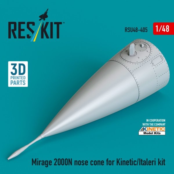 RESKIT RSU48-0405 Mirage 2000N nose cone for Kinetic/Italeri kit (3D Printed) 1/48