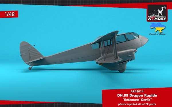 Armory Models 48014 DH.89 Dragon Rapide, Short-Haul Airliner / Multipurpose Aircraft, “Rothmans' Devils” liveries 1/48