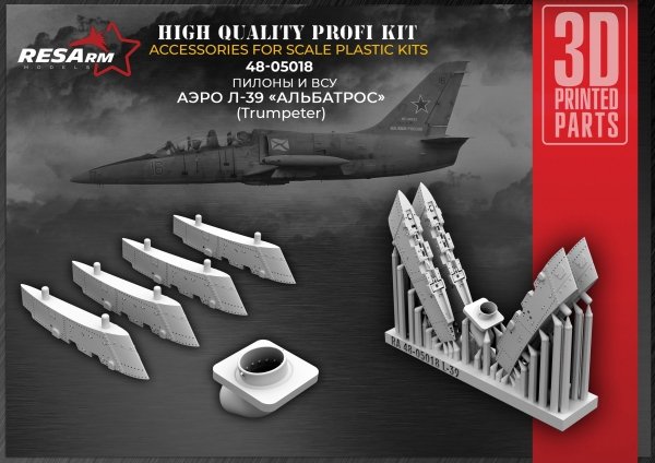 RESArm 48-05018 L-39 - Pylons and APUs (3D resin printing) 1/48