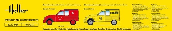 Heller 82701 Citroen 2CV AZU-B 250 Fourgonnette 1/24