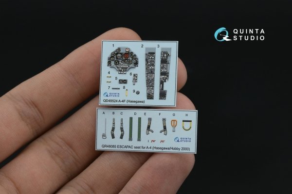 Quinta Studio QD48524 A-4F 3D-Printed &amp; coloured Interior on decal paper (Hasegawa/Hobby2000) 1/48