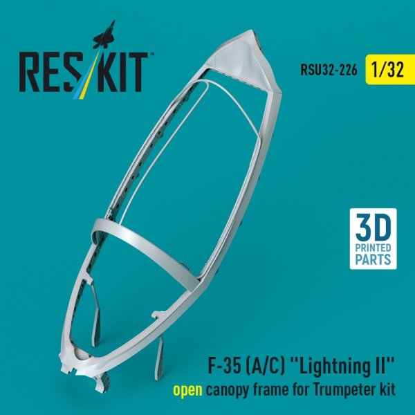 RESKIT RSU32-0226 F-35 (A/C) "Lightning II" open canopy frame for Trumpeter kit (3D Printed) 1/32