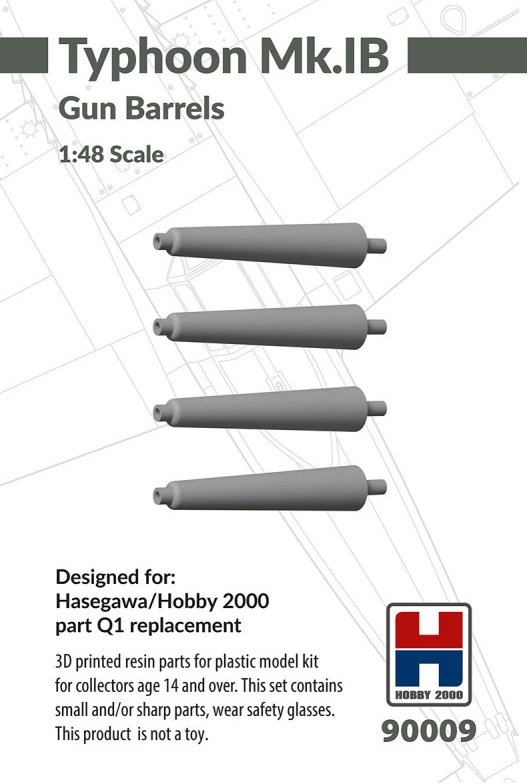 Hobby 2000 90009 Hawker Typhoon Mk. IB - Gun Barrels (for Hasegawa and Hobby 2000 Kits) (3D-Printed) 1/48
