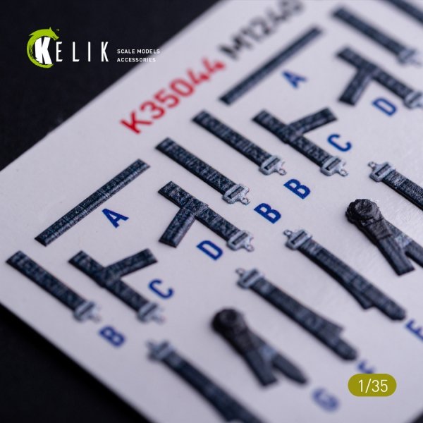 Kelik K35044 M1240A M-ATV seat belts - interior 3D decals for RFM kit 1/35