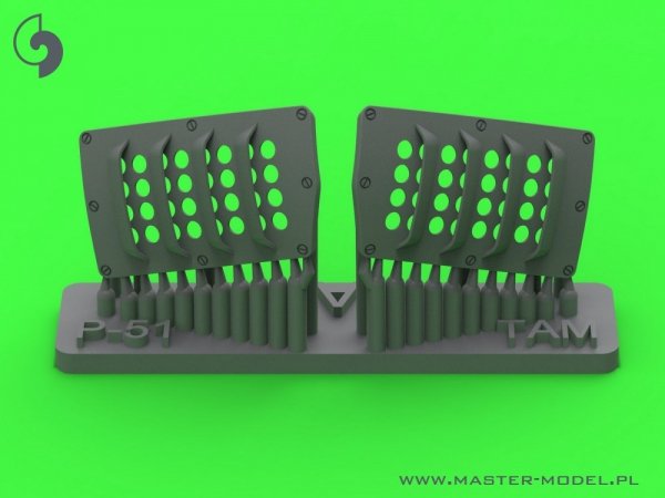 Master AM-32-137 P-51 Mustang - pokrywa wlotu powietrza do gaźnika - typ z żaluzjami dla RAF - wersja A (do modelu Tamiya) 1/32